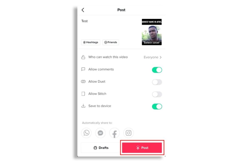 add other people's videos to my own TikTok page